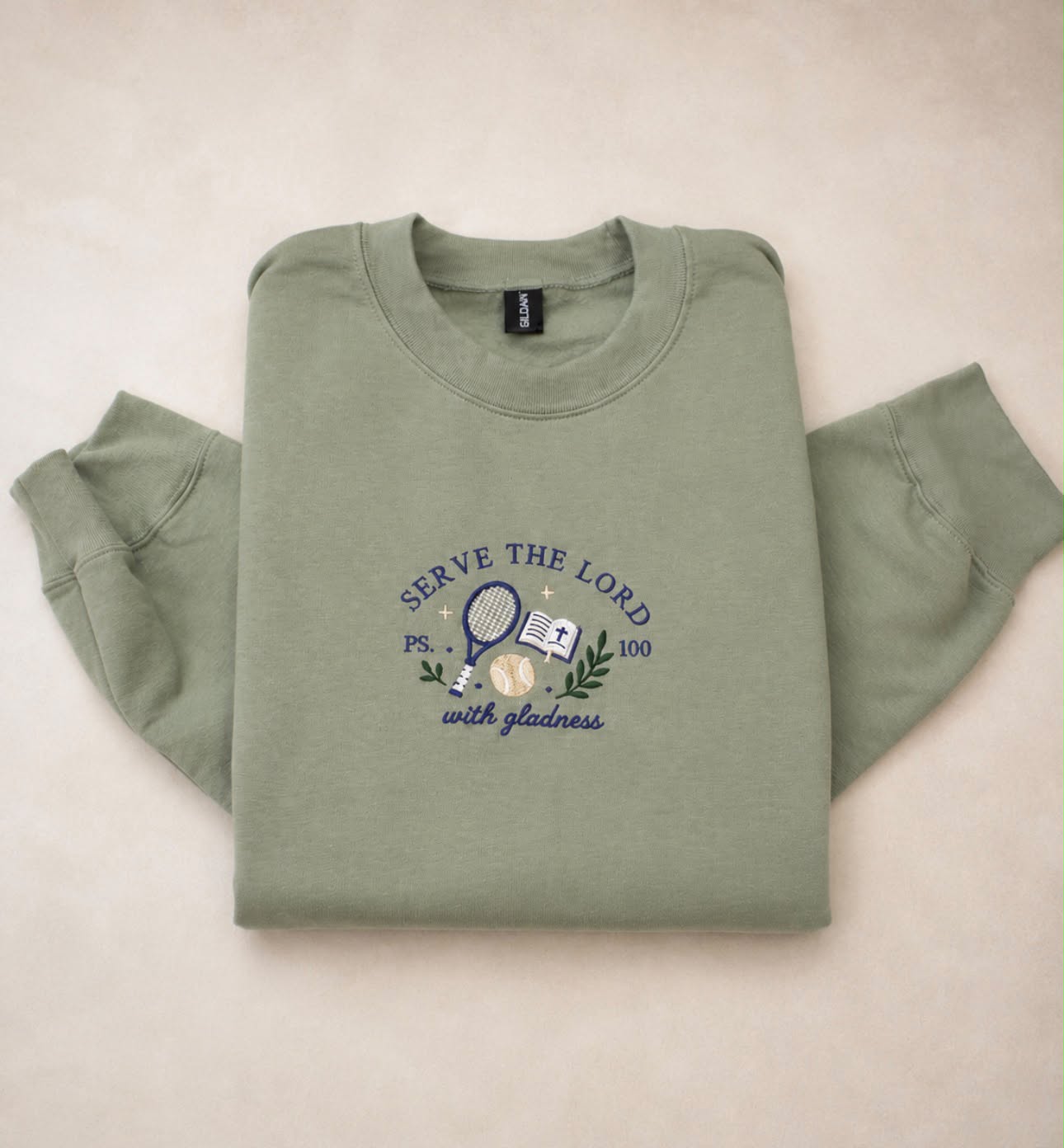 Serve The Lord With Gladness Embroidered Shirt - Embroidered Christian Shirt