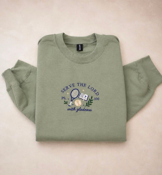 Serve The Lord With Gladness Embroidered Shirt - Embroidered Christian Shirt