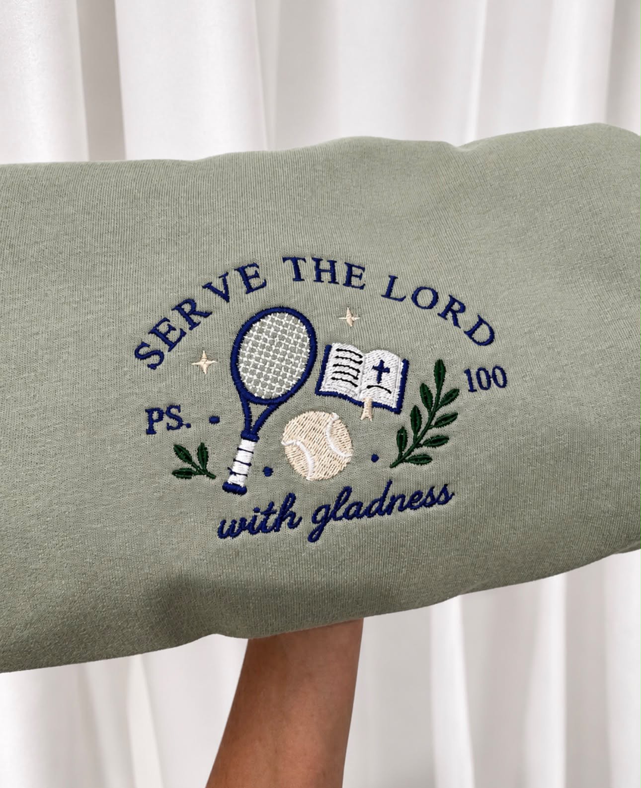 Serve The Lord With Gladness Embroidered Shirt - Embroidered Christian Shirt