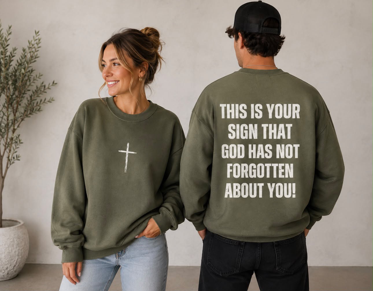 This Is Your Sign - Military Green Crewneck Sweatshirt