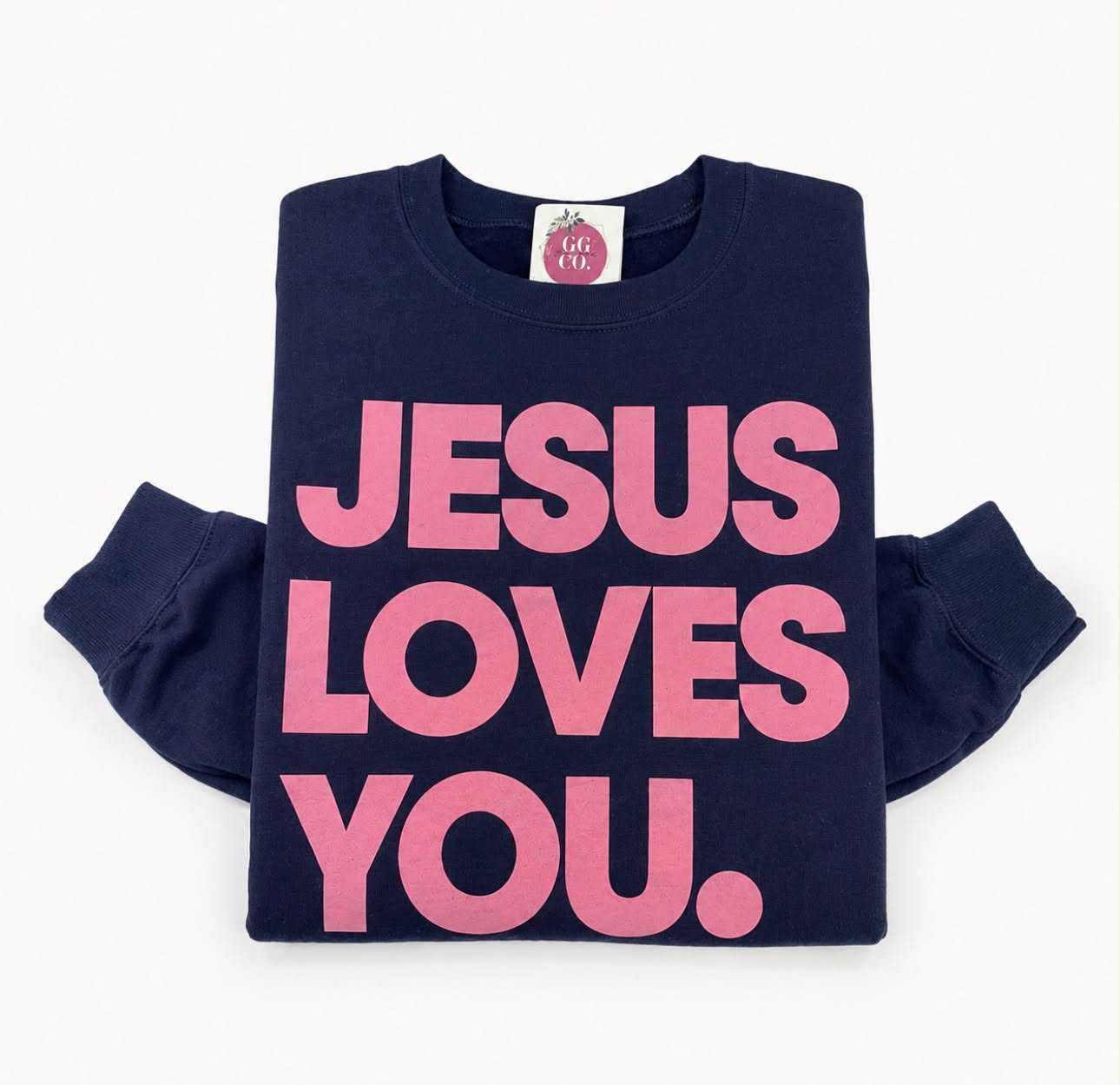 Jesus Loves You. - Navy Crewneck Sweatshirt
