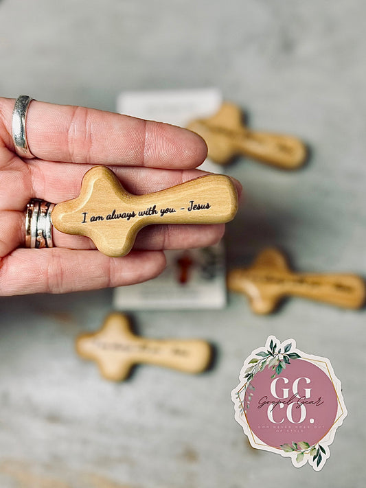 Engraved Olive Wood Comfort Cross, Christian Comfort Cross, Handmade Cross, Handheld Prayer Cross, Christian Gift