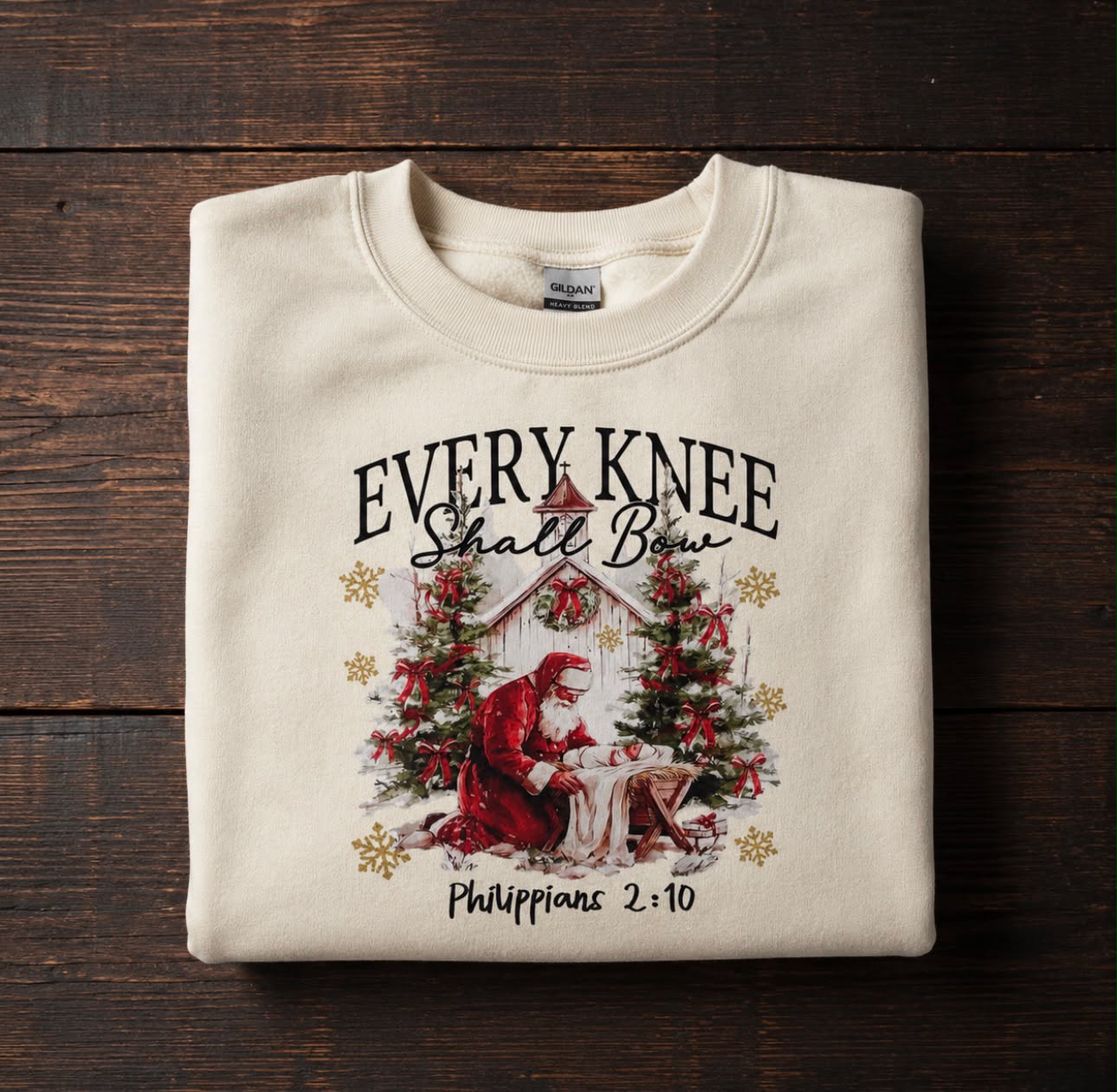 Every Knee Will Bow Christmas - Christian Graphic Shirt (2-14)