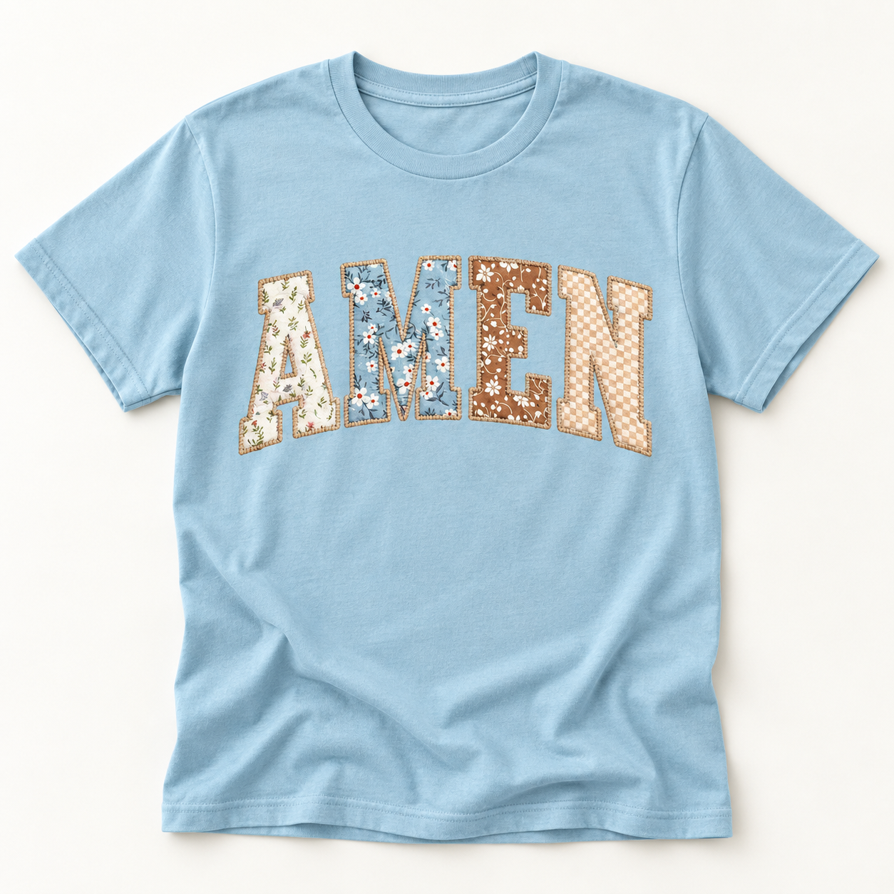 Amen Floral Patchwork Graphic Shirt