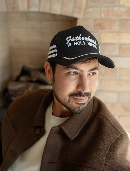 Fatherhood Is Holy Work Puff Embroidered Hat