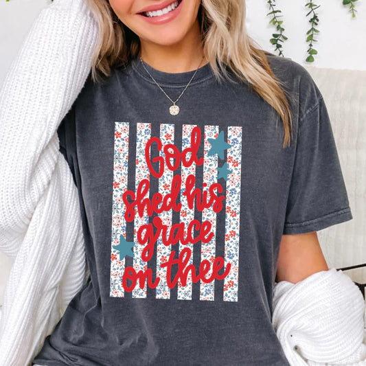 God Shed His Grace On Thee - Christian Graphic T-Shirt (11-7)