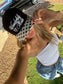 Wonderfully Made Black Polka Dot Puff Embroidered Hat