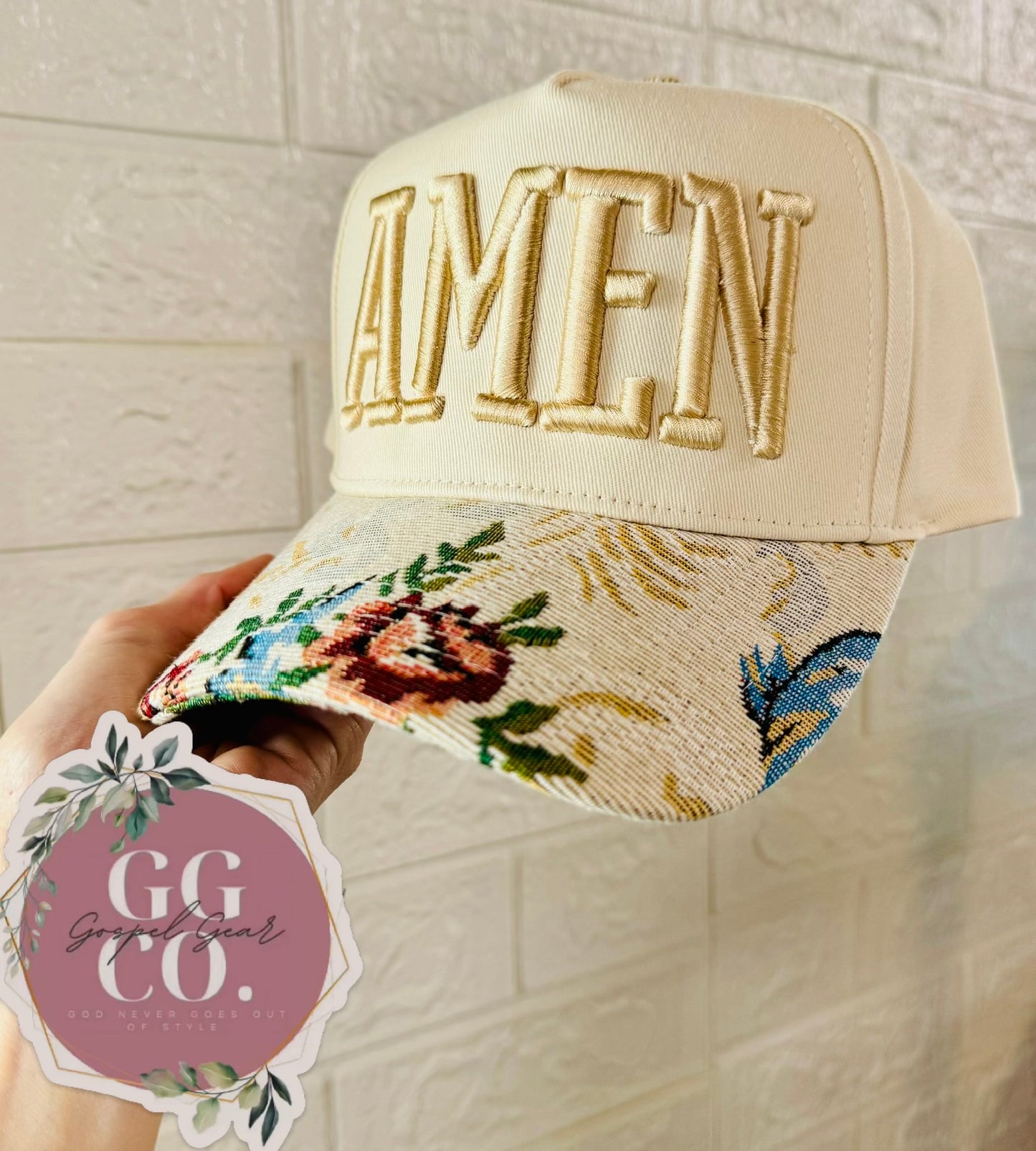 AMEN Puff Embroidered Hat
