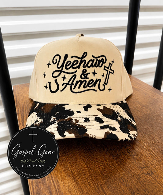 Yeehaw And Amen Embroidered Hat