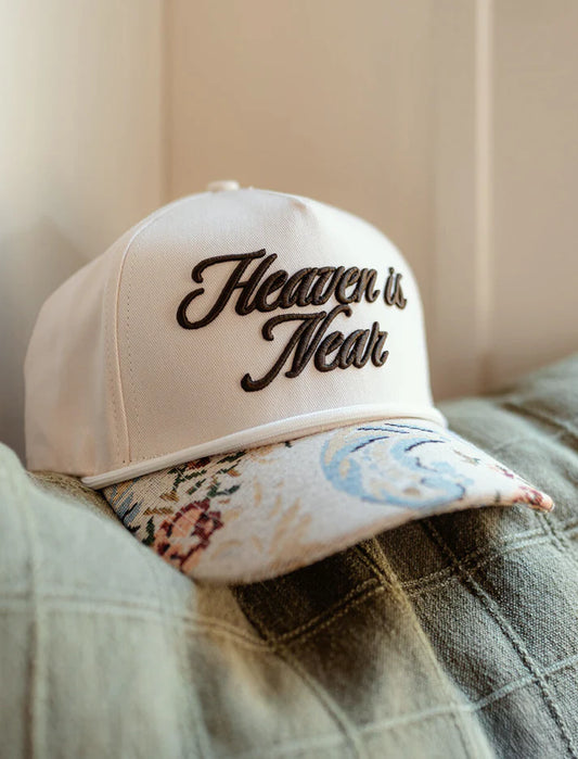Heaven Is Near Puff Embroidered Hat