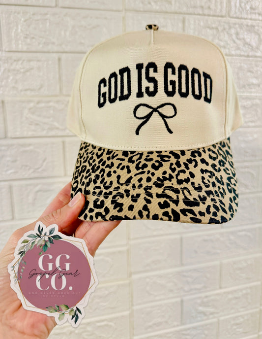 God Is Good Bow Embroidered Hat