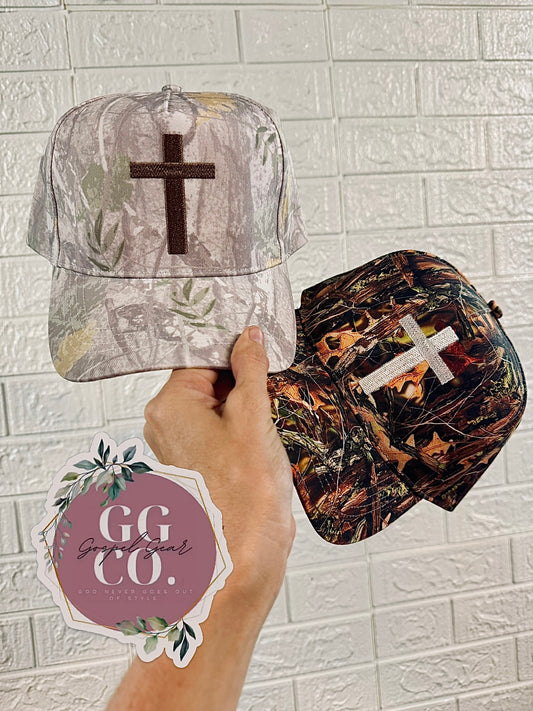 Cross Camo Embroidered Hat