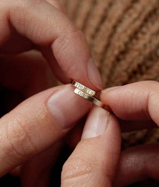 Trust God Engraved Ring - Christian Jewelry - Christian Ring  - Christian Gift