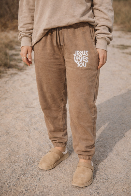 Jesus Loves You Embroidered Sweatpants