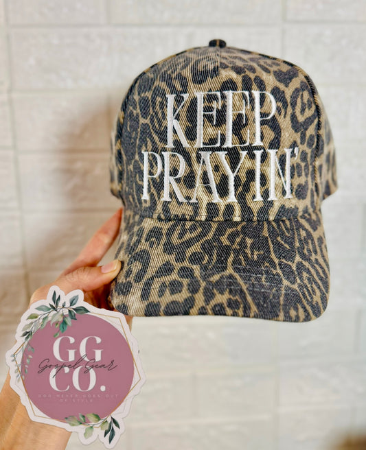 Keep Prayin Hat, Embroidered Vintage Hat, Christian Dad Hat, Christian Gift