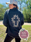 Floral Cross Embroidered Black Denim Jacket, Embroidered Jacket, Christian Denim Jacket, Christian Gift