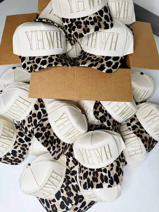 Leopard YHWH Puff Embroidered Hat