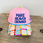 Make Heaven Crowded Stripes Puff Embroidered Hat