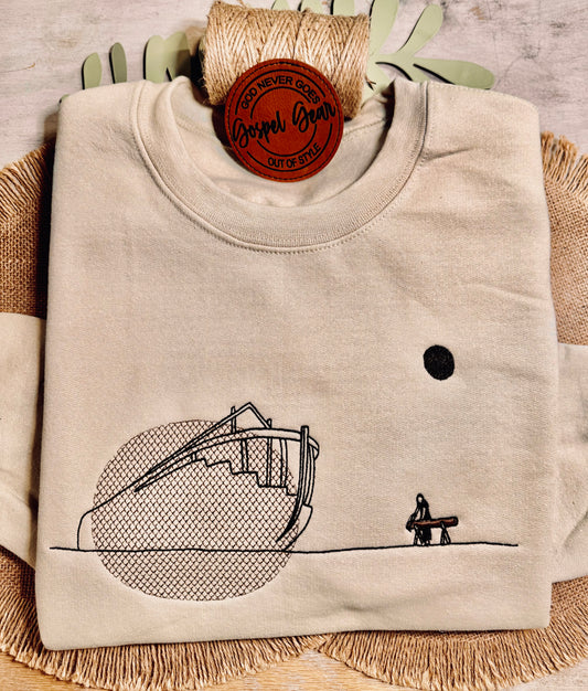 The Ark Embroidered Shirt, Christian Sweatshirt, Embroidered Jesus Shirt, Christian Shirt, Christian Gift