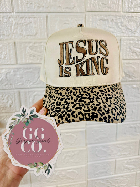 Jesus Is King Embroidered Hat, Embroidered Christian Hat, Christian Dad Hat, Embroidered Vintage Hat, Christian Gift
