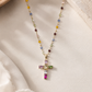Jewel Cross Necklace - Christian Necklace - 14k Gold Necklace