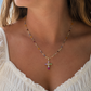Jewel Cross Necklace - Christian Necklace - 14k Gold Necklace