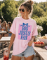 Big Jesus Fan Bow and Stripes - Christian Graphic Shirt (3-7)
