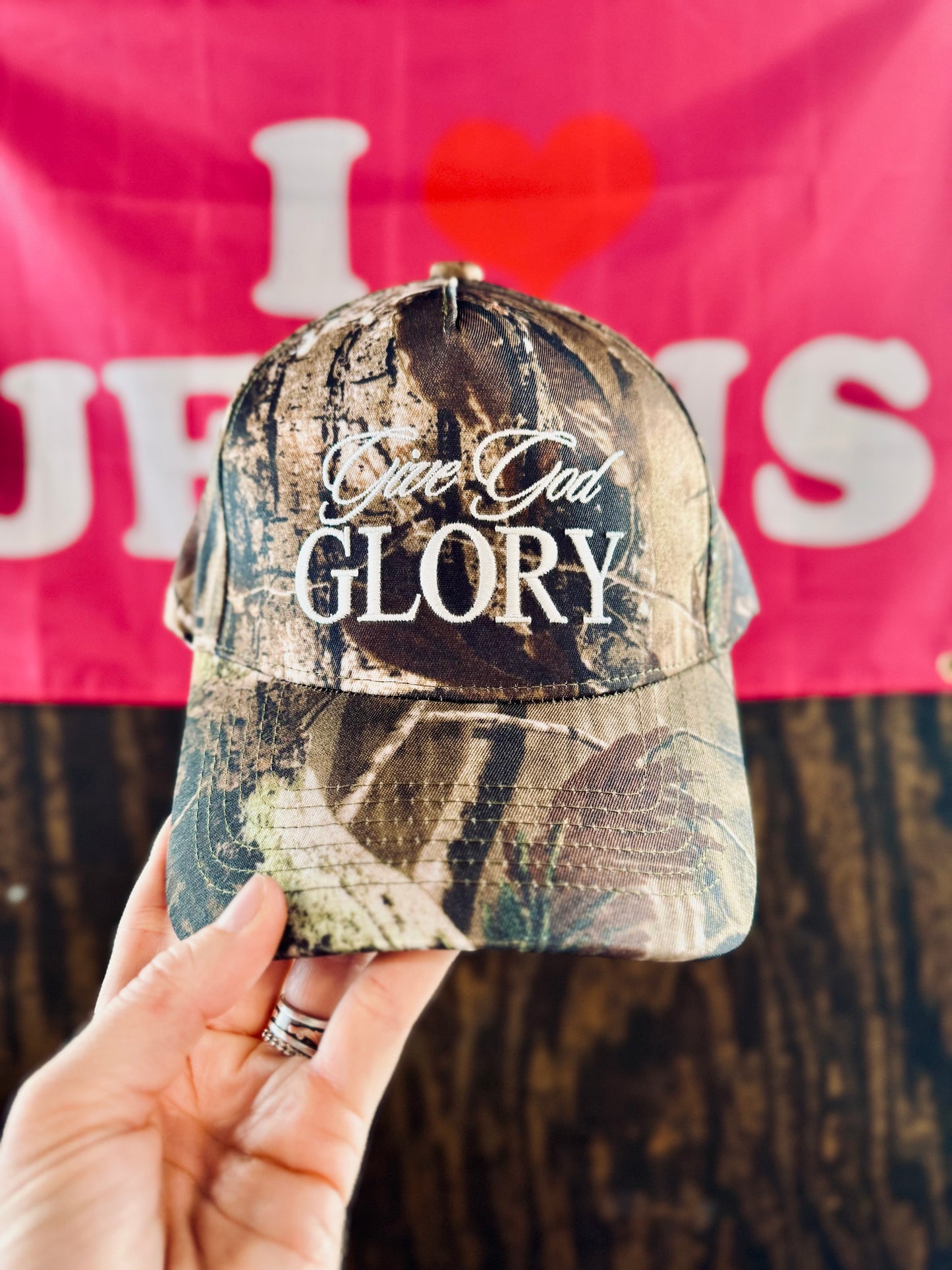 Give God Glory Camo Hat, Embroidered Hat, Embroidered Christian Hat, Christian Hat, Dad Hat, Christian Gift, Embroidered Hat, Vintage Hat, Gift