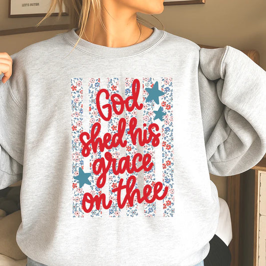 God Shed His Grace On Thee -  Christian Graphic T-Shirt (11-7)
