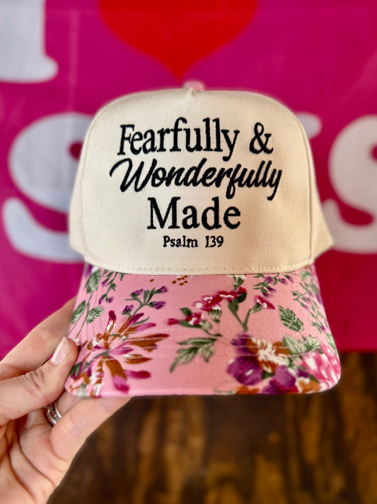 Fearfully And Wonderfully Made Hat, Embroidered Vintage Hat, Christian Dad Hat, Christian Gift