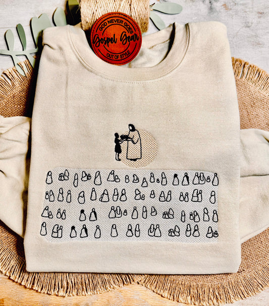 He Feeds The Masses Embroidered Shirt, Christian Sweatshirt, Embroidered Jesus Shirt, Christian Shirt, Christian Gift
