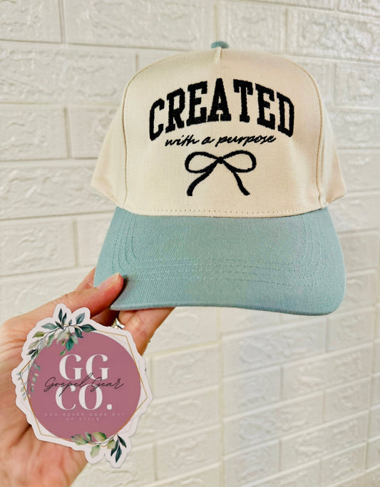 Created With A Purpose Bow Embroidered Hat