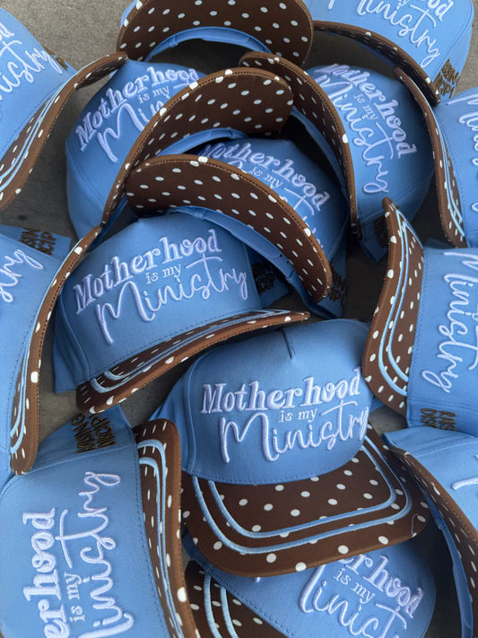 Motherhood Is My Ministry Puff Embroidered Hat