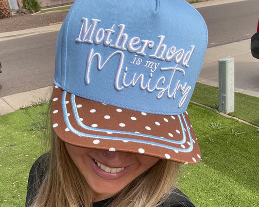 Motherhood Is My Ministry Puff Embroidered Hat