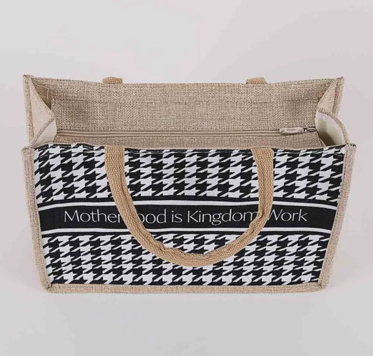 Motherhood Is Kingdom Work - Tote Bag - Bible Bag - Christian Tote Bag