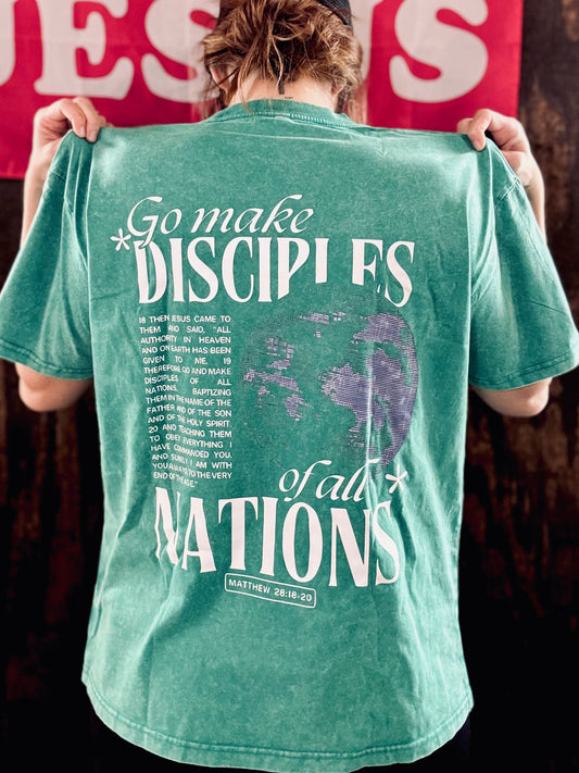 Go Make Disciples - Acid Wash Tee - Christian Shirt - Jesus Tee - Christian Gift - Christian Apparel