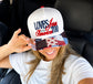 Loves Jesus And America Too Patchwork Puff Embroidered Hat