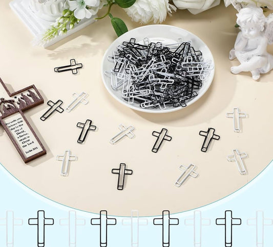 Black & White Cross Bookmark - Cross Paperclips - Bible Bookmark - Cross Page Marker - Bookmarks - Bible Accessories - Paperclips - Christian Gift