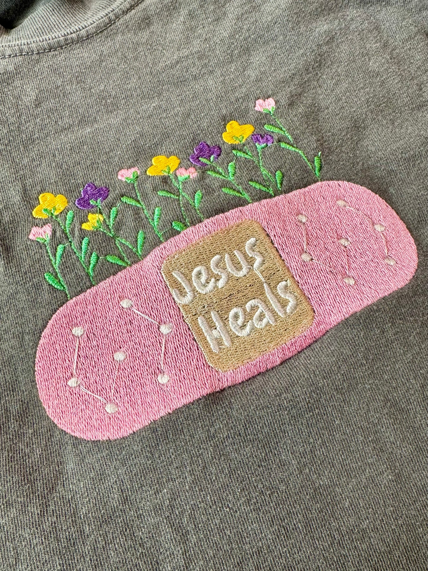 Jesus Heals Embroidered Shirt, Christian Sweatshirt, Embroidered Jesus Pullover, Christian Pullover, Christian Gift