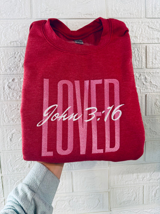 Loved John 3:16 Embroidered Shirt, Christian Sweatshirt, Embroidered Jesus Shirt, Christian Gift
