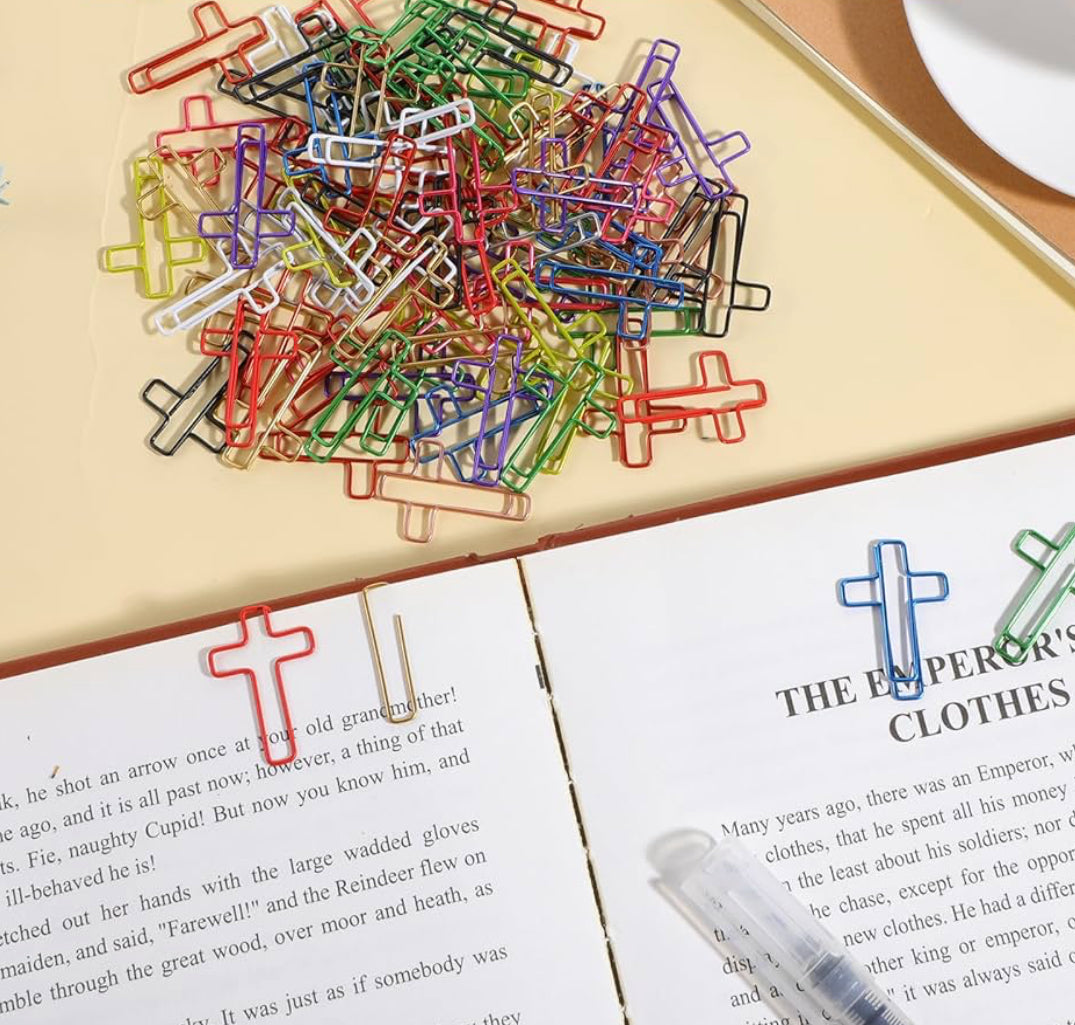 Multi Color Cross Bookmark - Cross Paperclips - Bible Bookmark - Cross Page Marker - Bookmarks - Bible Accessories - Paperclips - Christian Gift