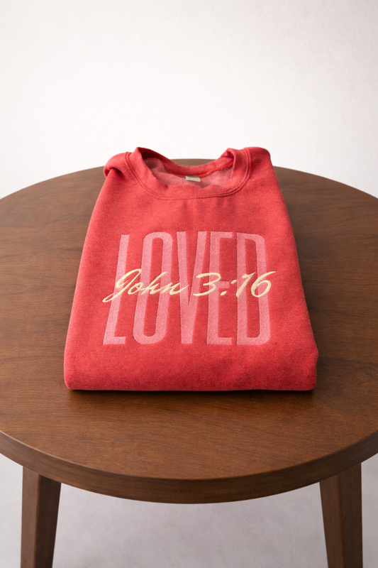 Loved John 3:16 Embroidered Shirt, Christian Sweatshirt, Embroidered Jesus Shirt, Christian Gift