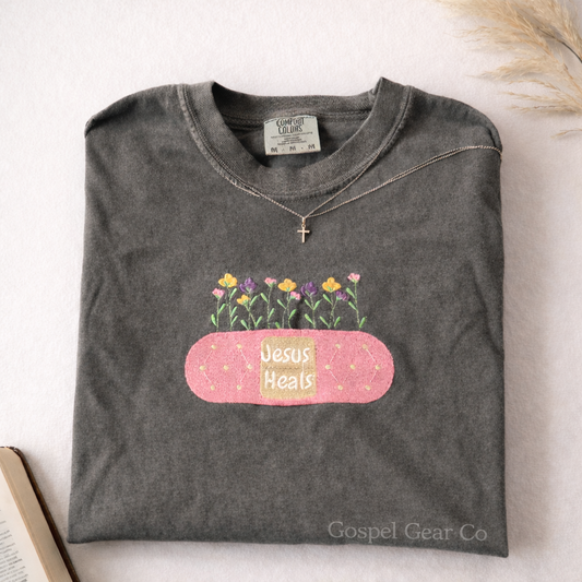 Jesus Heals Embroidered Shirt, Christian Sweatshirt, Embroidered Jesus Pullover, Christian Pullover, Christian Gift