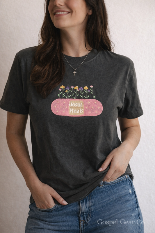 Jesus Heals Embroidered Shirt, Christian Sweatshirt, Embroidered Jesus Pullover, Christian Pullover, Christian Gift