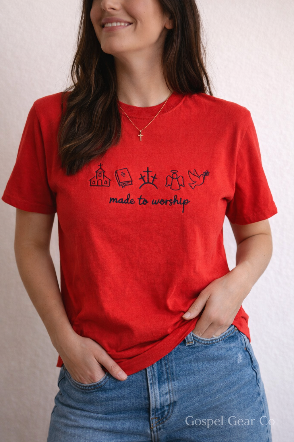 Made To Worship Embroidered Shirt, Embroidered Shirt, Christian Embroidered Shirt, Christian Gift