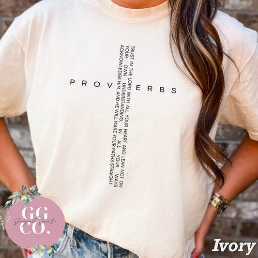 Proverbs Cross - Christian Shirt - Christian Apparel - Graphic Tee - Christian Gift (8-10)
