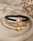 Cross Beaded Bracelet Set - Christian Stacker Bracelet (H1)