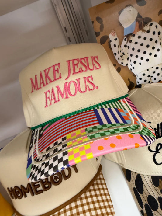 Make Jesus Famous Bright Bill Embroidered Hat