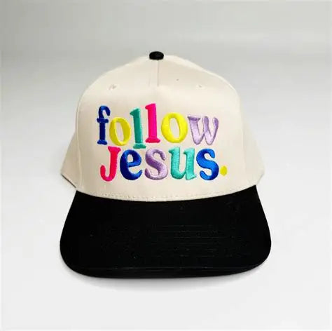 Follow Jesus Colorful Embroidered Hat
