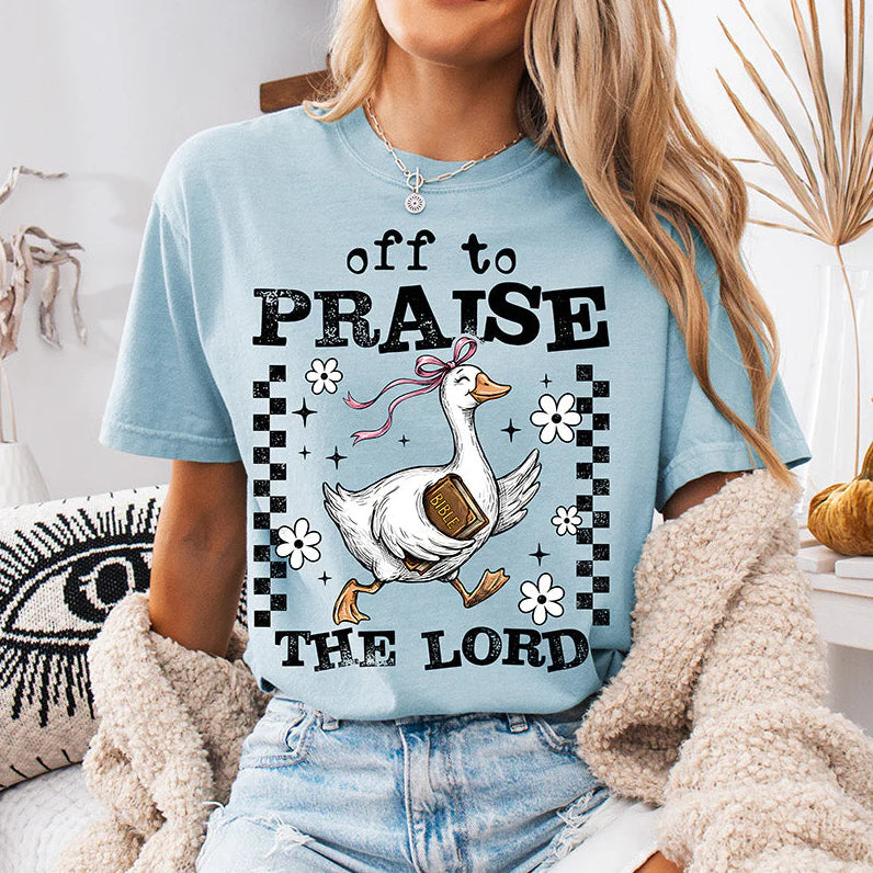 Off To Praise The Lord -  Christian Graphic T-Shirt (11-5)